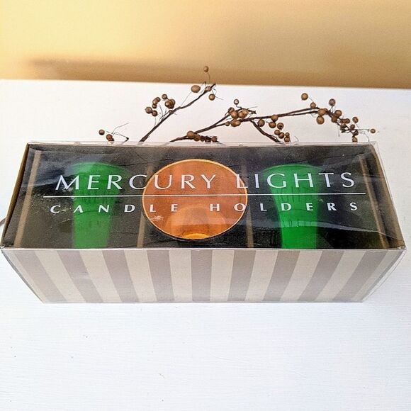 Mercury Lights Set Of 3 Glass Votive Candleholders - Picture 1 of 7